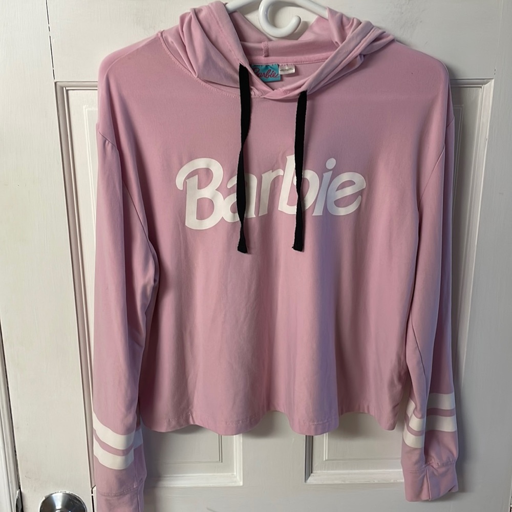 Barbie Pink Hoodie with White Accents